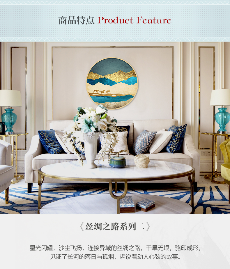 現(xiàn)代簡約客廳辦公室裝飾畫 書房玄關晶瓷畫 純手繪油畫 絲綢之路系列二