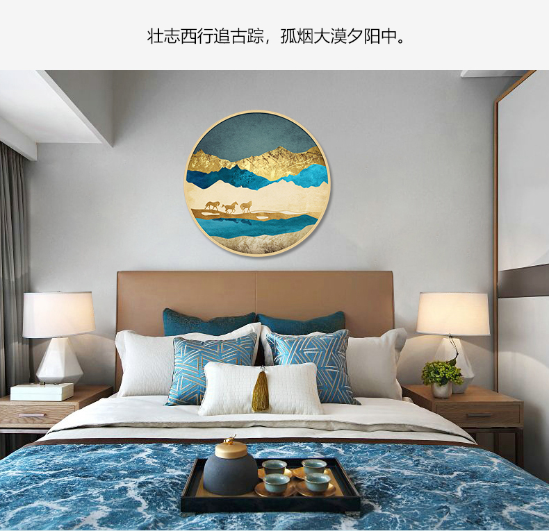 現(xiàn)代簡約客廳辦公室裝飾畫 書房玄關晶瓷畫 純手繪油畫 絲綢之路系列二